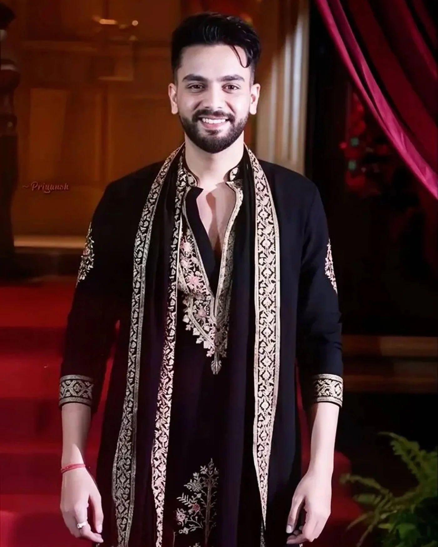 Elvish Yadav Edition Black Embroidered Kurta