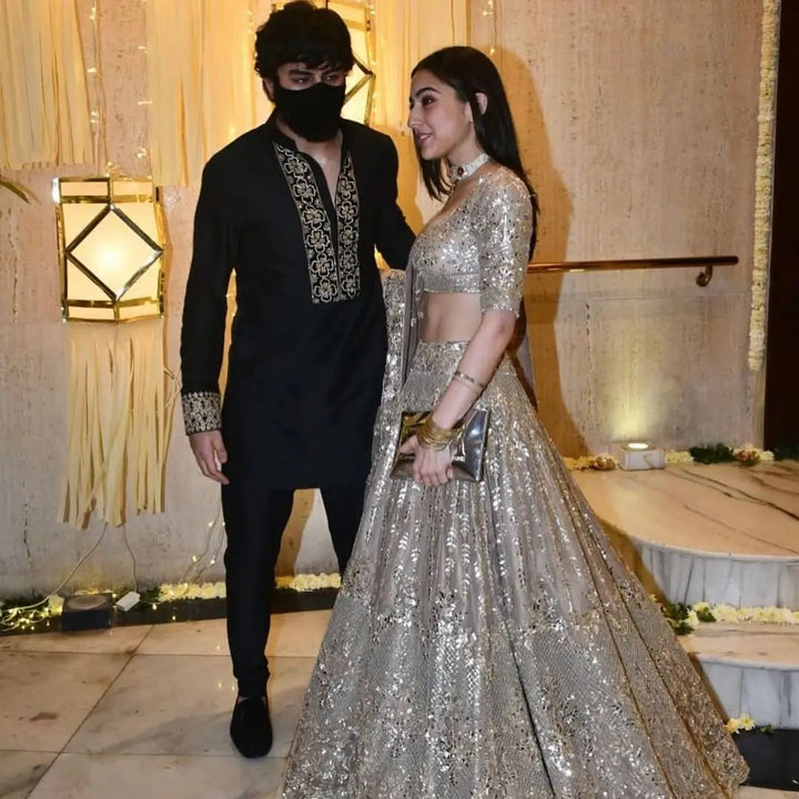 Regal Noir Black Embroidered Kurta Pajama