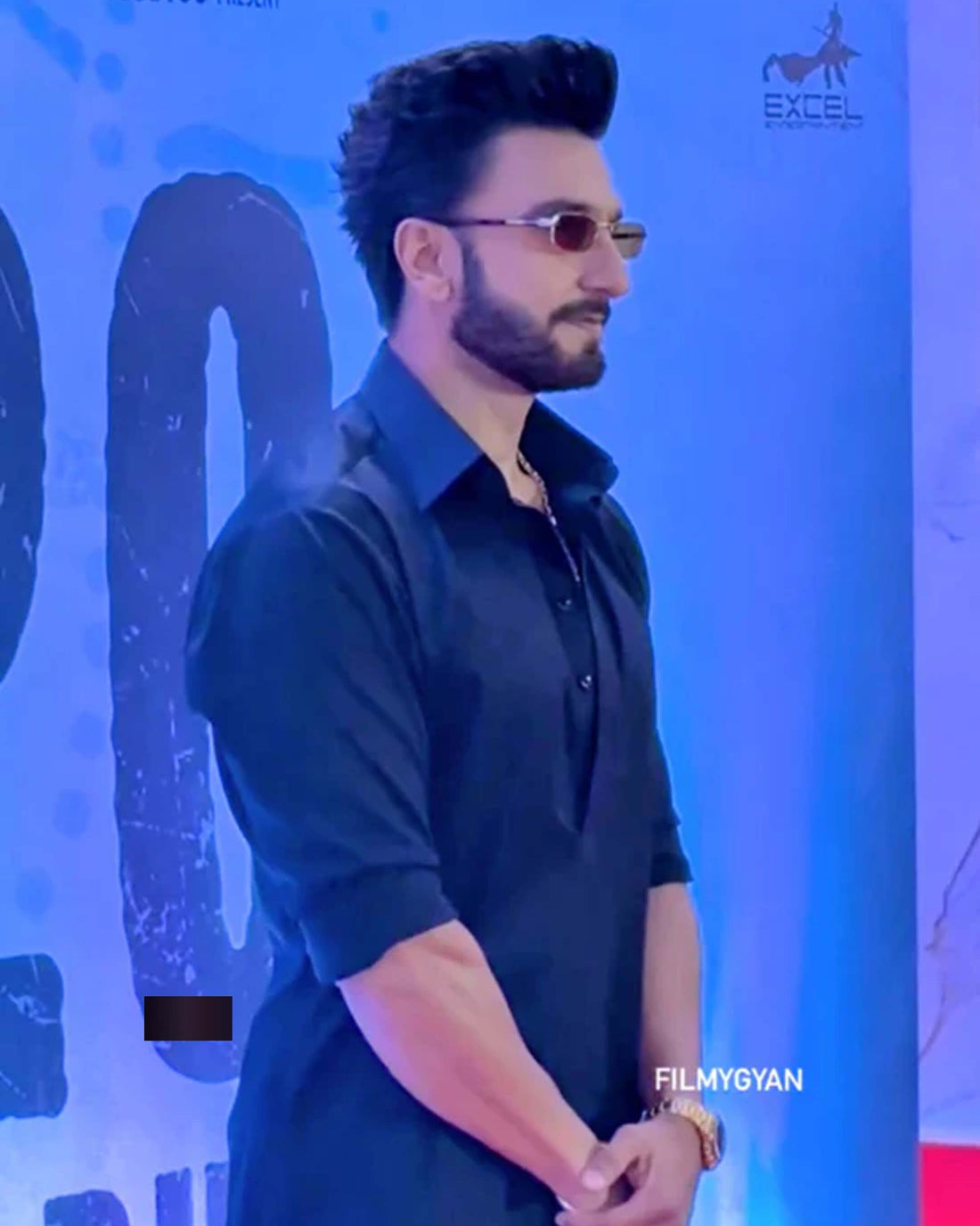 Ranveer Singh Inspired Black Armani Satin Kurta Pajama Set
