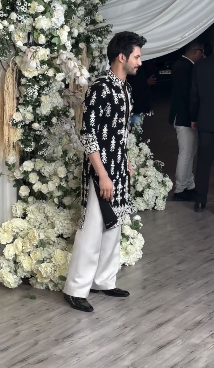 Black Velvet Kurta with Detailed Embroidery