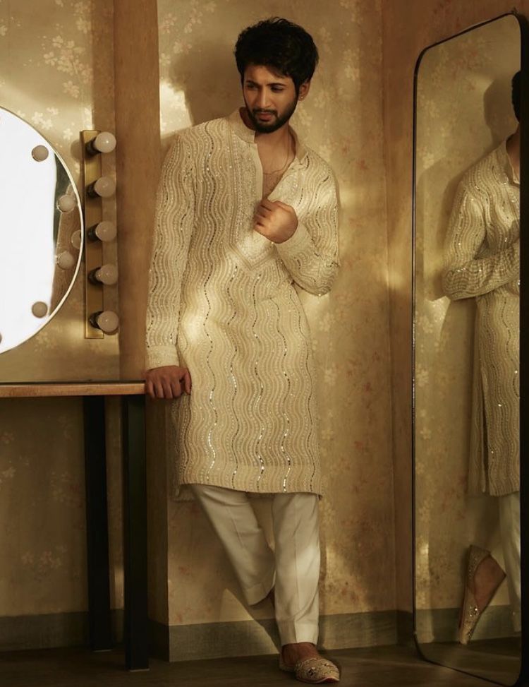 Trending Cream Embroidered Kurta - Premium Wedding Outfit