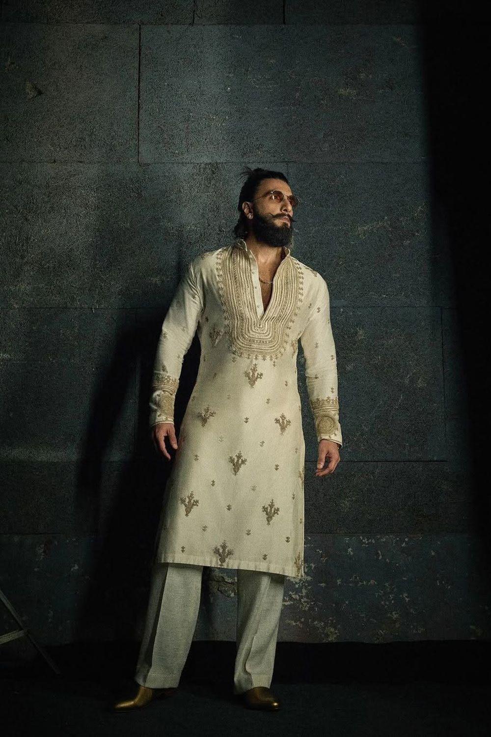 Premium Cream Embroidered Kurta Set for Men - Royal Festive Wear