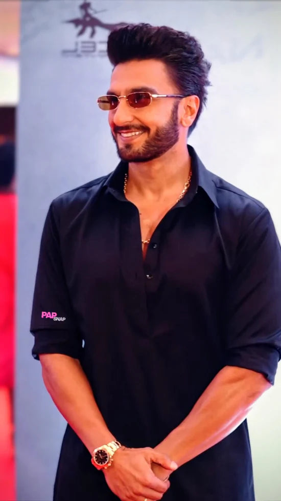 Ranveer Singh Inspired Black Kurta Pajama Set for Men