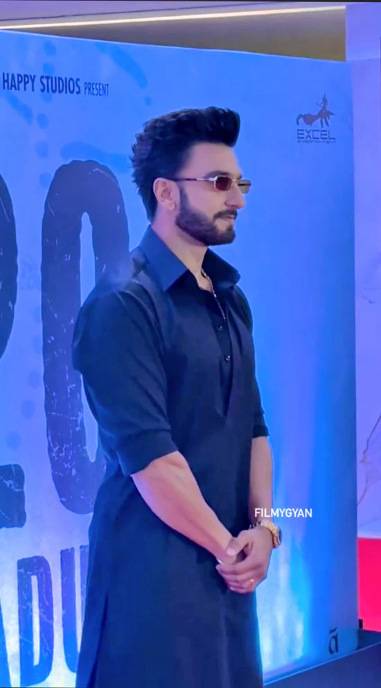 Ranveer Singh Inspired Black Kurta Pajama Set for Men